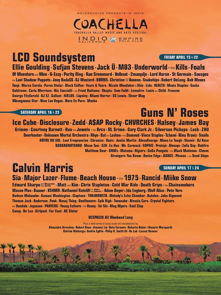 Объявлен официальный лайнап Coachella 2016