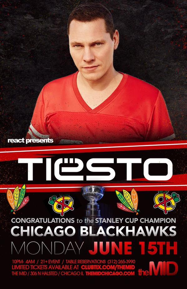 Tiësto Helps The Blackhawks Celebrate Their Stanley Cup Victory
