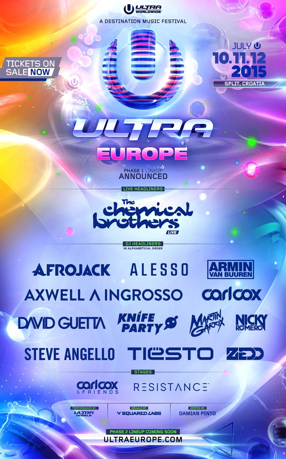 Ultra Europe (Croatia) 2015 Phase One Lineup 