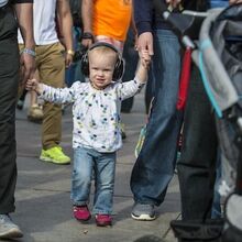 A young fan on Day 2 of Movement Electronic Music Festival